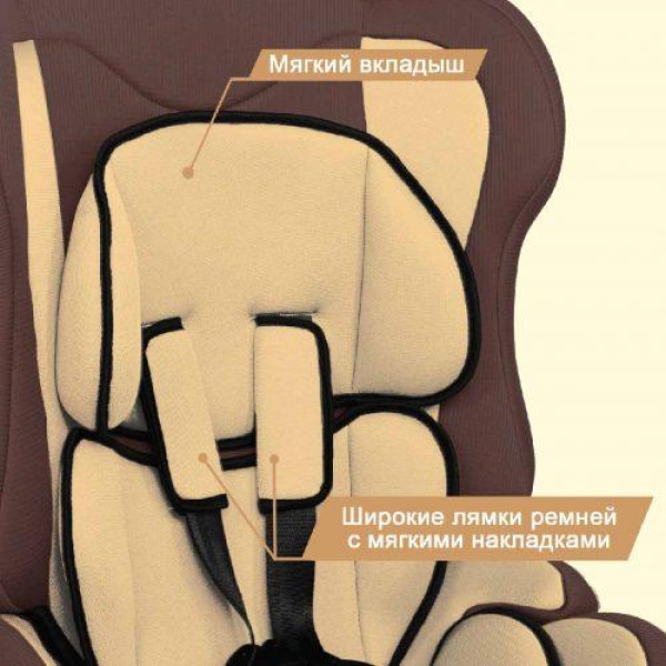 Детское автокресло 1-12 Лет, 9-36 Кг, Категория 1/2/3 ZLATEK Atlantic Lux Коричневый