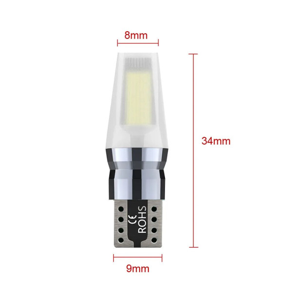 Автолампа світлодіодна LED 12/24V T10 COB 24 Чіп (Матовий Алюміній) Білий Світло 1 шт