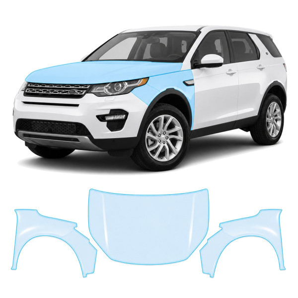 Антигравійна захисна бронеплівка за лекалами для Land Rover Discovery Sport L550 2014-2019 - капот і передні крила