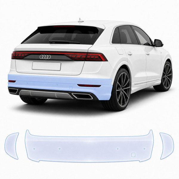 Антигравійна захисна бронеплівка за лекалами для Audi Q8 4M 2018-2023 - задній бампер
