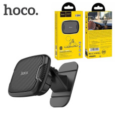Автодержатель для телефона магнитный HOCO CA66 на скотче + крепление кабеля Black-Carbon