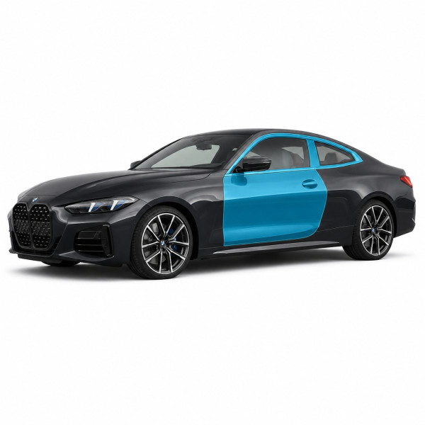 Антигравийная защитная бронепленка по лекалам для BMW 4 Series G22 facelift 2024- зоны дверей и стойки окон