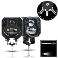 Bi-LED Фара дополнительная Квадратая 65x65x50 мм 10-80V W/W P-66-40W 4 390 (Белый Свет)