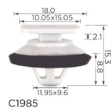 Кліпса кріплення молдингів дверей Mazda (KD53-51-SJ3A KD5351SJ3A 15246) (C1985)