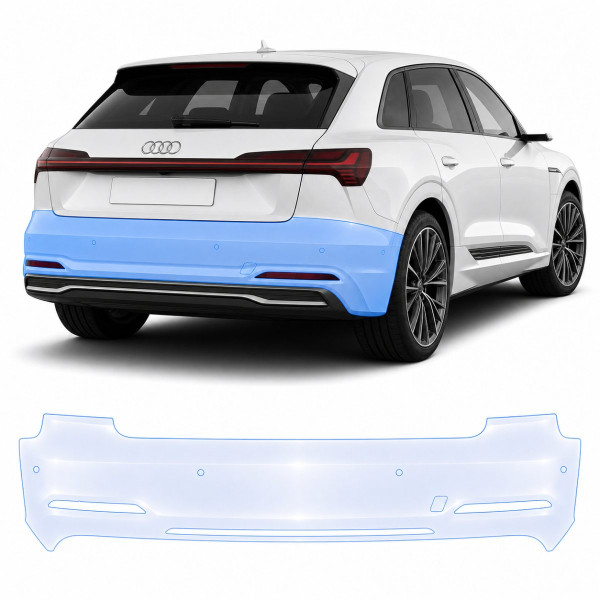 Антигравийная защитная бронепленка по лекалам для Audi e-tron GE 2019-2022 - задний бампер