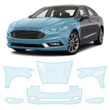 Антигравійна захисна бронеплівка за лекалами для Ford Fusion (US) II facelift 2017-2020 - передня частина авто (капот бампер крила))