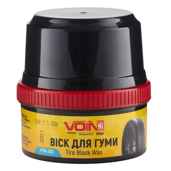 Чернитель воск для полировки и ухода за шинами VOIN Tire Black Wax 200 гр с апликатором (VTW-200)
