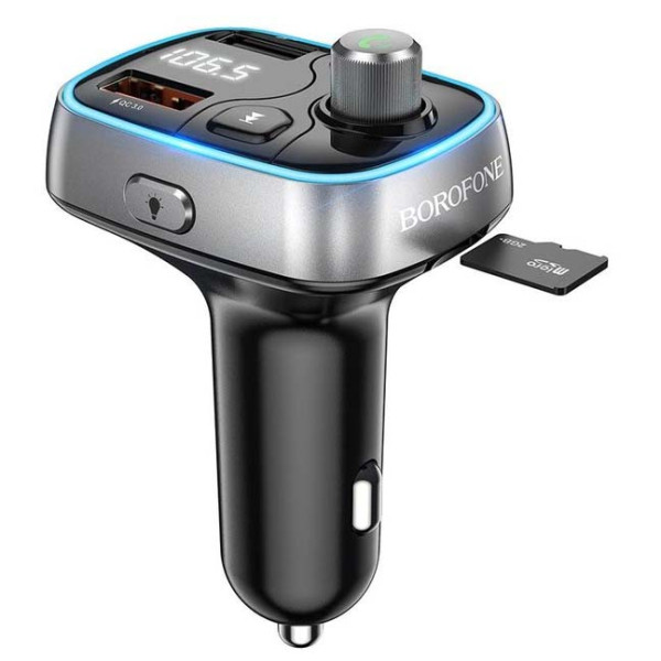 Автомобільний FM модулятор (трансмітер) Borofone Sunlight QC3.0 Дисплей Підсвічування (BC32)