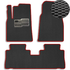 Коврики в салон EVA для Chevrolet Captiva 2006-2010 с подпятником Черные-Красный кант 5 шт