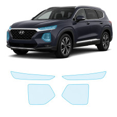 Антигравійна захисна бронеплівка за лекалами для Hyundai Santa Fe TM 2018-2020 - оптика (фари та ПТФ)