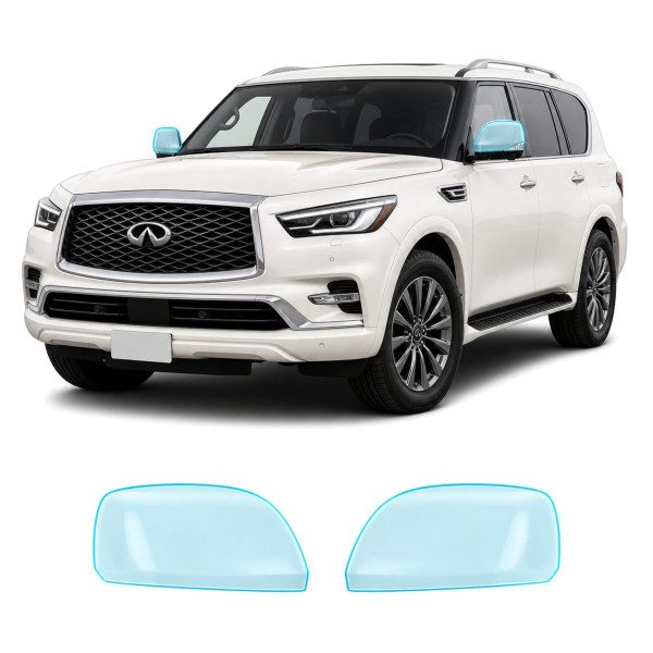 Антигравийная защитная бронепленка по лекалам для Infiniti QX80 Z62 facelift 2018-2024 - зеркала