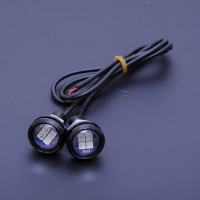 Денні ходові вогні ДХО очі врізні LED D23 мм / 3W / 12V / Сині 2 шт
