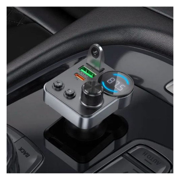 Автомобильный FM модулятор (трансмиттер) Hoco E86 2хUSB Type-C PD48W + QC3.0