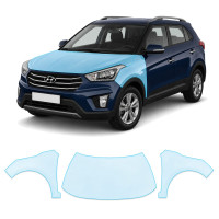 Антигравийная защитная бронепленка по лекалам для Hyundai Creta I 2015-2017 - капот и передние крылья
