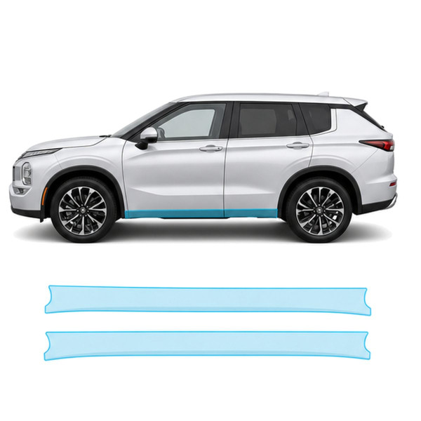 Антигравійна захисна бронеплівка за лекалами для Mitsubishi Outlander IV facelift 2025- нижня зона кузова пороги