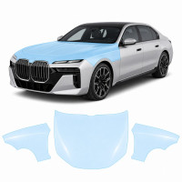 Антигравийная защитная бронепленка по лекалам для BMW i7 G70 2022- капот и передние крылья