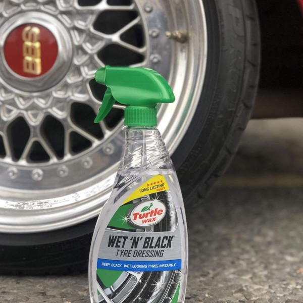 Гель для полірування та догляду за шинами Turtle Wax Wet N Black чорний лоск для шин 500 мл (53943)