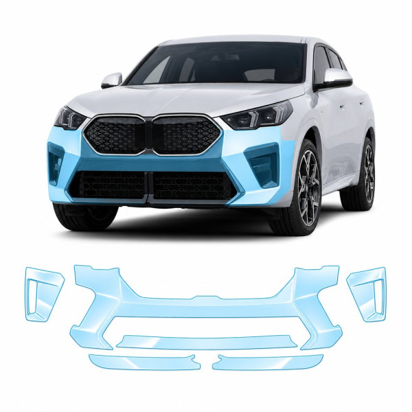 Антигравийная защитная бронепленка по лекалам для BMW iX2 U10 2023- передний бампер