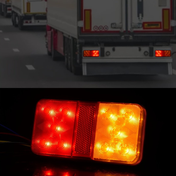 Задній ліхтар LED прямокутний 10LED 12-24V 150 х 80 х 30 мм 2 шт (BL-64910)