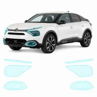 Антигравийная защитная бронепленка по лекалам для Citroen C4 / e-C4 III 2020- оптика (фары и ПТФ)