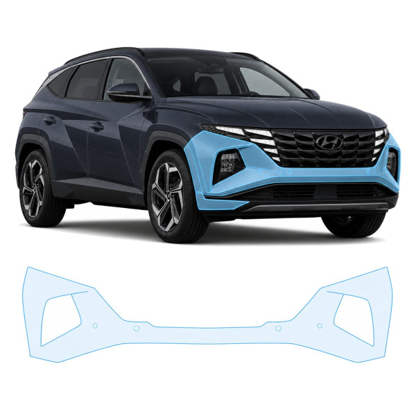 Антигравийная защитная бронепленка по лекалам для Hyundai Tucson NX4 2020-2023 - передний бампер