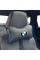Подушка на підголівник з логотипом BMW Екошкіра 3D Кольоровий лого Чорний синій кант 1 шт