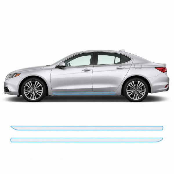 Антигравийная защитная бронепленка по лекалам для Acura TLX I facelift 2018-2020 - нижняя зона кузова пороги
