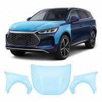 Антигравийная защитная бронепленка по лекалам для BYD Tang III 2023- капот и передние крылья