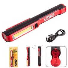 Ліхтар Перенесення VOIN 3W-COB+3W XPE / АКБ1200 mAh Магнит Акумулятор Вбудований (USB Зарядка)
