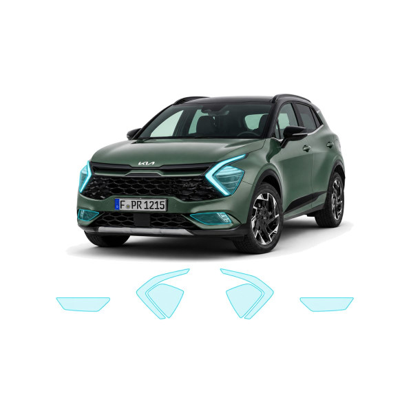 Антигравійна захисна бронеплівка за лекалами для Kia Sportage NQ5 2021-2024 - оптика (фари та ПТФ)