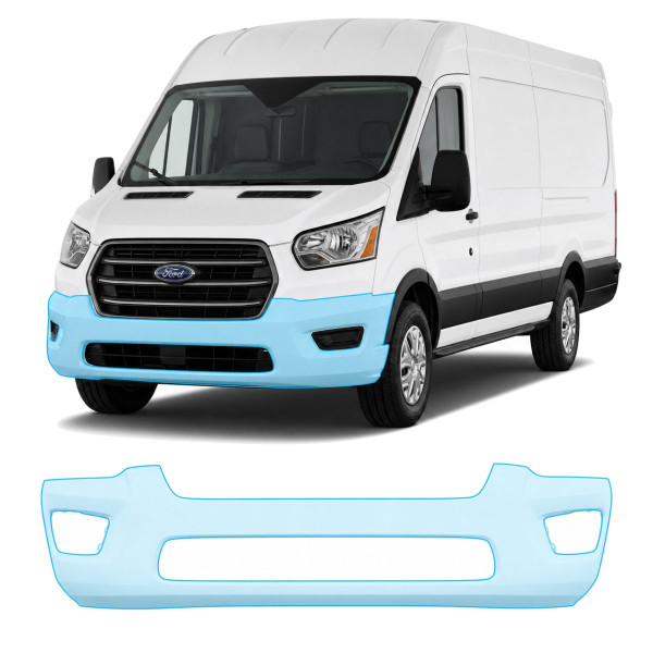 Антигравийная защитная бронепленка по лекалам для Ford Transit VII 2013- передний бампер