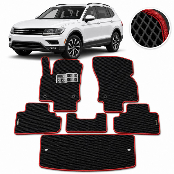 Коврики в салон EVA для Volkswagen Tiguan II Allspace 7 местный 2015- с подпятником 5 шт