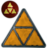 Катафот Треугольный Пластик 175 x 155 x 12 мм (с рамкой и винт) Желтый 1 шт (YUCE YP-35)