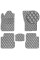 Коврики в салон для Mitsubishi Outlander  2001-2006 Экокожа с подпятником Серые 5 шт (Rombus)