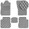 Коврики в салон для Mitsubishi Outlander  2001-2006 Экокожа с подпятником Серые 5 шт (Rombus)