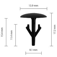 Клипса уплотнителя капота (OEM 91501SS0003, 91501-SM4-003, 10718) (C143)