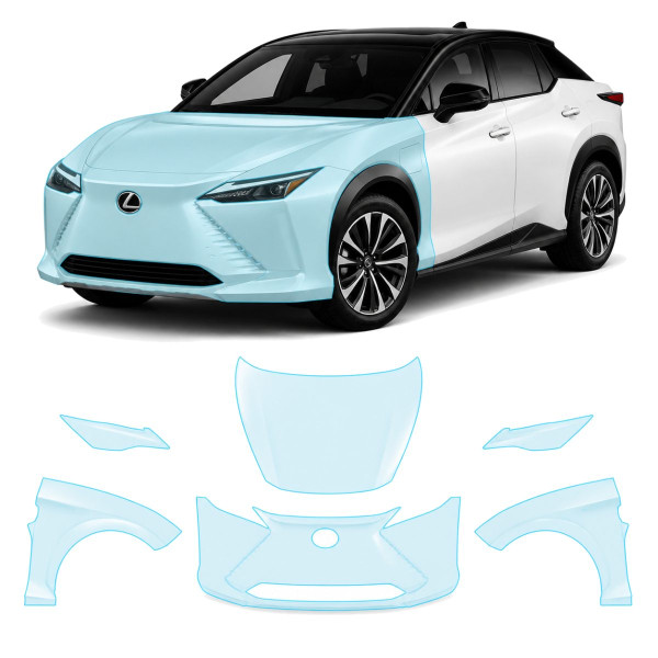 Антигравійна захисна бронеплівка за лекалами для Lexus RZ I 2023- передня частина авто (капот бампер крила))
