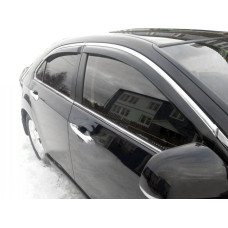 Дефлекторы окон ветровики Benke для Toyota Corolla 06-13 E140 / E150 Хром Молдинг Из Нержавеющей Стали 3D