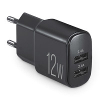 Мережевий зарядний пристрій Brevia ePower 12W 2xUSB-A чорний 45012DUB