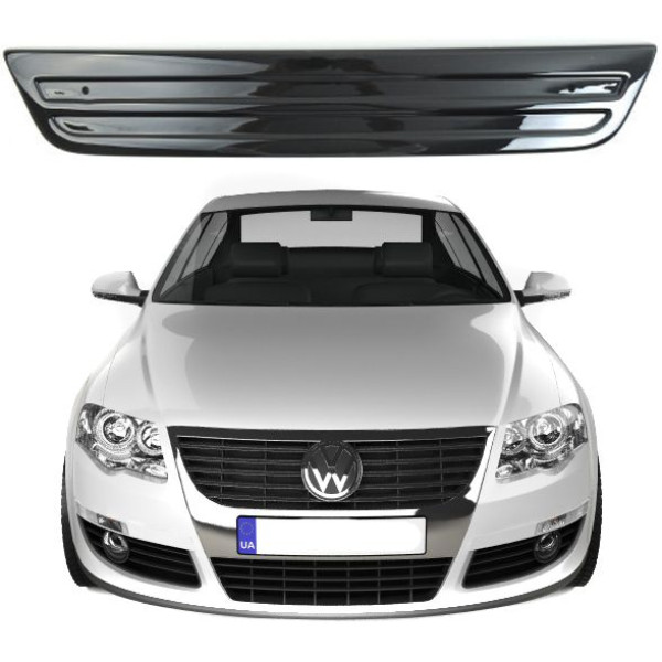Зимова накладка на бампер Volkswagen Passat B6 2005- Глянець (Voron Glass)