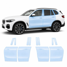 Антигравийная защитная бронепленка по лекалам для BMW X5 G05 2018-2023 - зоны дверей и стойки окон