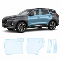 Антигравийная защитная бронепленка по лекалам для Chery Tiggo 7 Pro Max (PHEV) I 2024- зоны дверей и стойки окон
