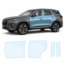 Антигравийная защитная бронепленка по лекалам для Chery Tiggo 7 Pro Max (PHEV) I 2024- зоны дверей и стойки окон