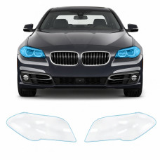 Антигравийная защитная бронепленка по лекалам для BMW 5 Series F10 facelift 2013-2017 - оптика (фары и ПТФ)