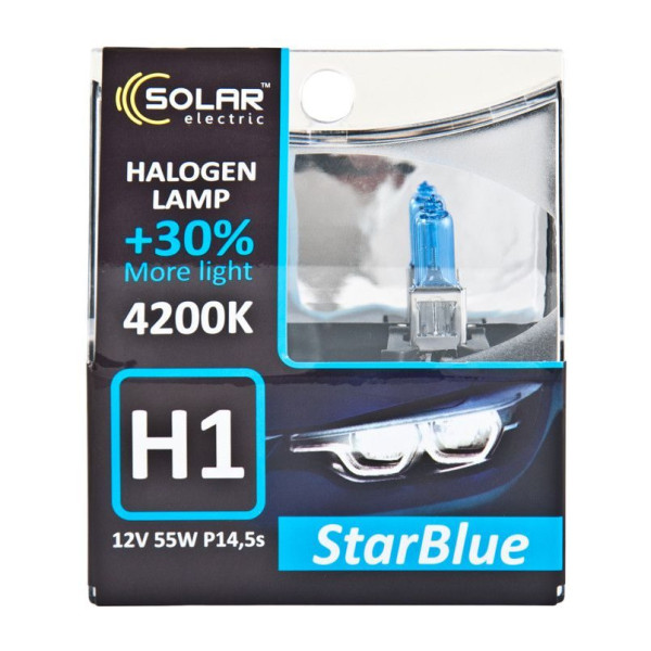Лампа H1 12V 55W 4200K StarBlue Solar (Box-2шт) (1241S2)