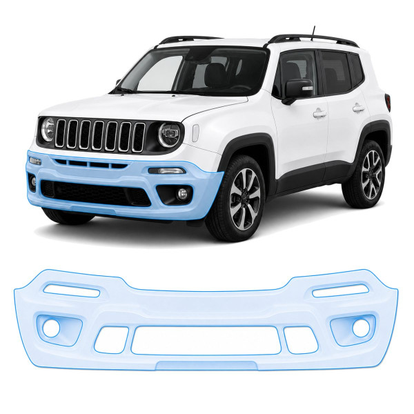 Антигравийная защитная бронепленка по лекалам для Jeep Renegade BU facelift 2019- передний бампер