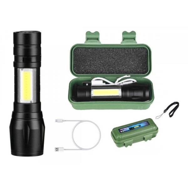 Ліхтар ручний POLICE 511-T6-450 lum USB вбудований акумулятор 300 метрів zoom (2766)