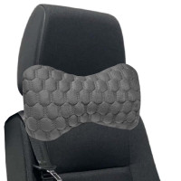 Авто Подушка на підголівник Montana Темно Сіра сота (Мікро Велюр Преміум) 1 шт