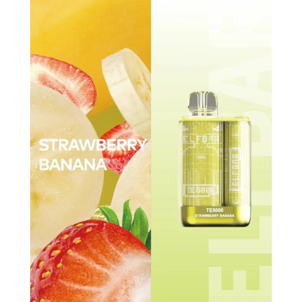 Elf Bar TE5000 POD 5% Оригинал Strawberry Banana Клубника Банан (Подзаряжаемый)