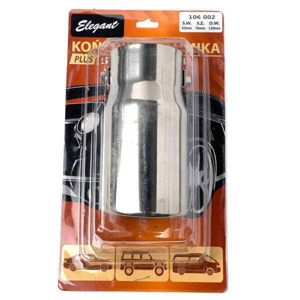 Насадка на глушитель Elegant Круглая косая Ø 63 х 150 мм Хром (EL 106 002)